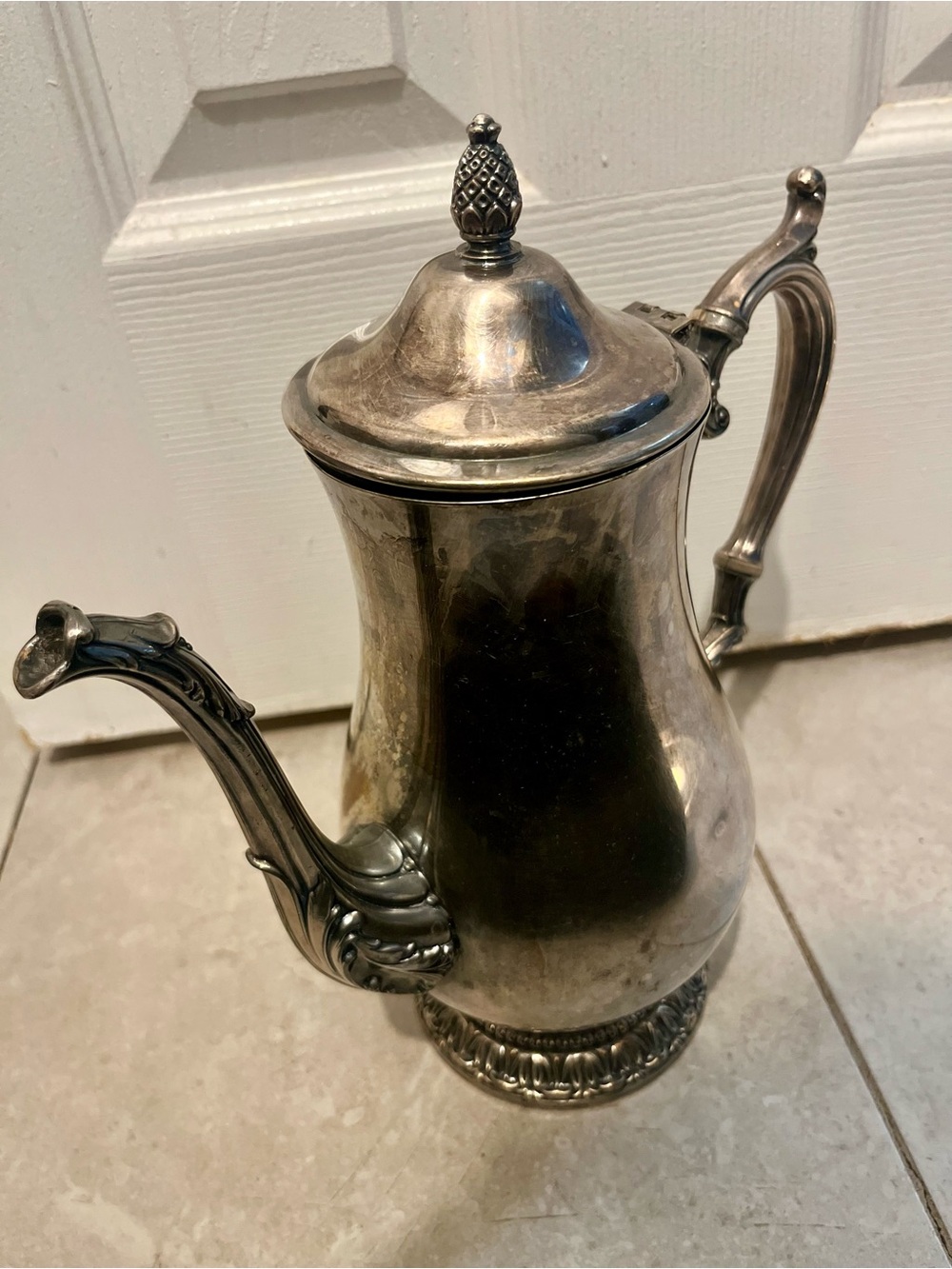 Vintage WM Rogers Silver Plated Coffee Tea Pot Ornate Victorian Decor